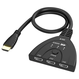 【LineQ】HDMI真4K V2.0版三進一出影音訊號切換器- 0.5米