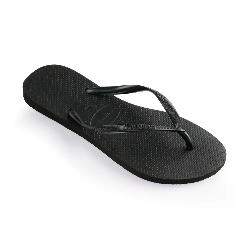 【havaianas 哈瓦仕】拖鞋 女鞋 夾腳拖 人字拖 巴西  Slim 黑 4000030-0090W