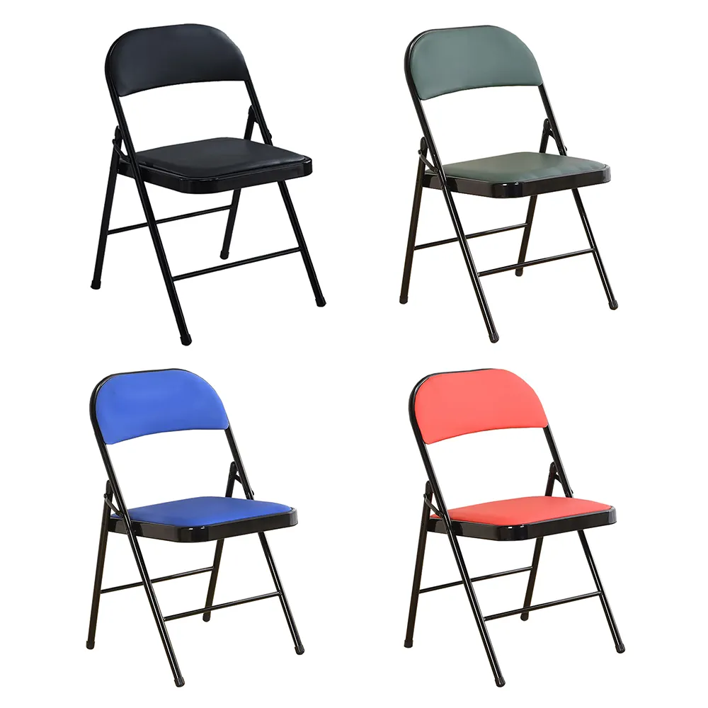 【V. GOOD】多用途皮革折疊椅(四色可選 會議椅 辦公室椅 麻將椅 電腦椅 露營椅 餐桌椅)