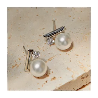 【OB 嚴選】法式珍珠精緻鋯石925銀針耳環 《XA307》
