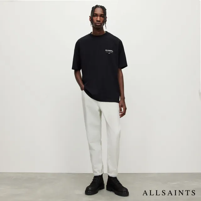 【ALLSAINTS】UNDERGROUND 純棉寬鬆LOGO東京地下搖滾短袖T恤-黑  M071PB(寬鬆版型)