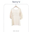【betty’s 貝蒂思】細壓紋蕾絲壓線雪紡圓領襯衫(共二色)