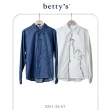 【betty’s 貝蒂思】貓咪門襟車邊長袖襯衫(共二色)