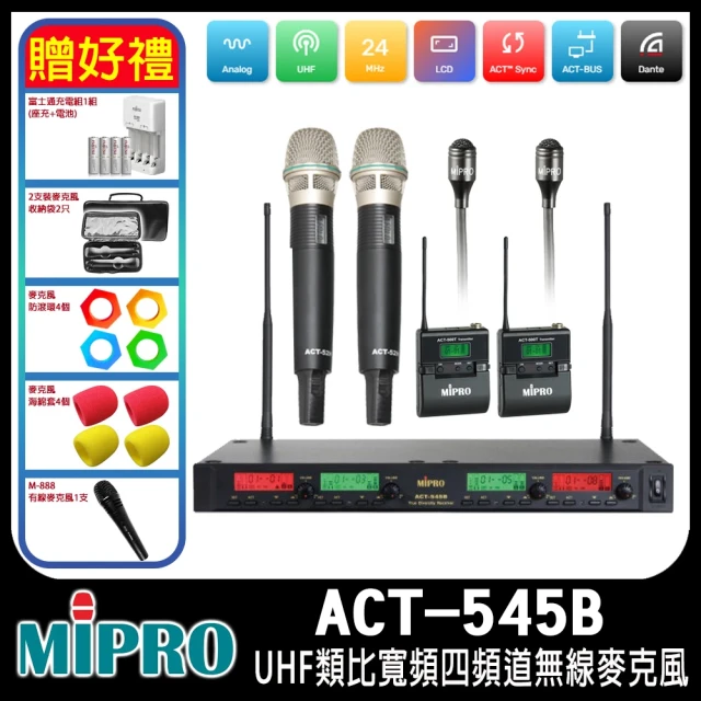 MIPRO ACT-789 配2領夾式麥克風(雙頻道無線麥克