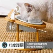 貓耳勺木架陶瓷碗(單碗/陶瓷碗/竹木架/貓耳造型小勺叉/手繪卡通貓)