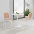 【AT HOME】1桌2椅2.7尺白色圓型休閒桌/洽談桌/工作桌/餐桌/洽談桌椅組 現代簡約(坎城/網美)