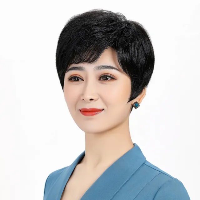 【米蘭精品】現貨+預購 女假髮短假髮透氣假髮片輕量假髮免打理隱形增髮整頂假髮(舒適斜瀏海2色74hd13)