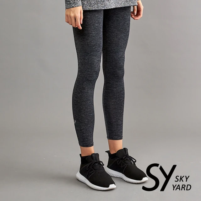 【SKY YARD】女款健身瑜珈內搭褲緊身褲(黑色)