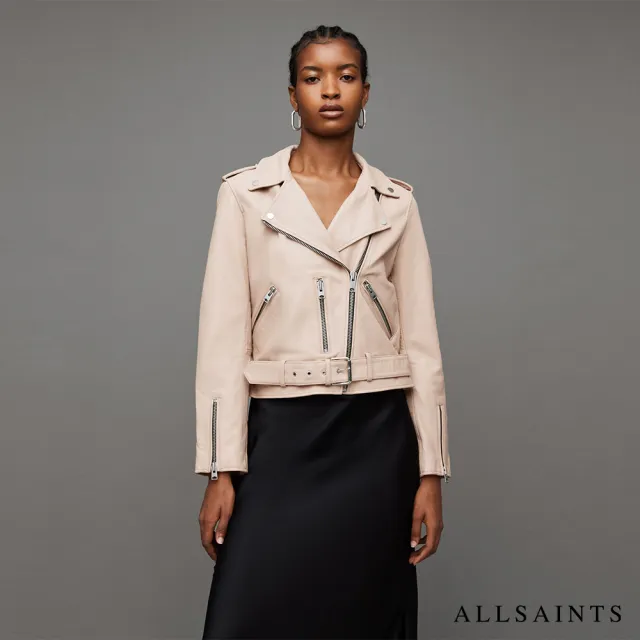 【ALLSAINTS】BALFERN 羊皮騎士皮衣SOFT PINK WL166Z(常規版型)