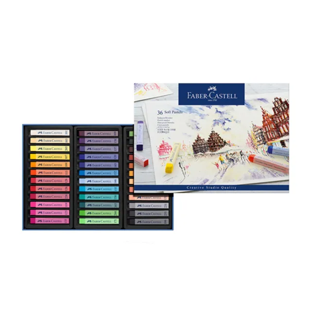 【Faber-Castell】輝柏 創意工坊軟性粉彩條 長型 36色 / 盒 128336