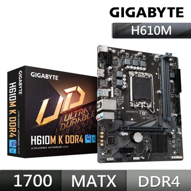 【GIGABYTE 技嘉】H610M K DDR4 主機板+美光 D4 16G/3200 記憶體