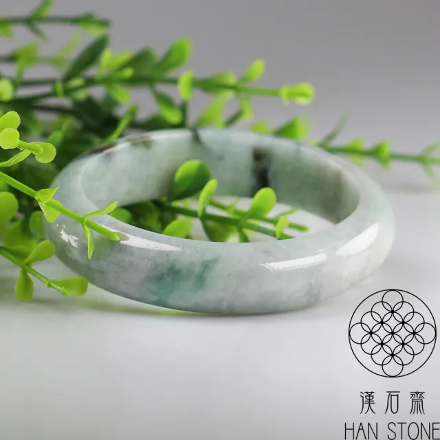 【漢石齋】雙11 天然翡翠A貨 手鐲玉鐲 飄花種 福 利 品(手圍17.7/版寬14.1mm)