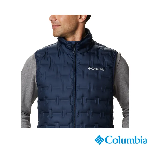 【Columbia 哥倫比亞 官方旗艦】男款-Delta Ridge™Omni-Heat鋁點保暖650羽絨背心-深藍(UWE12180NY/HF)
