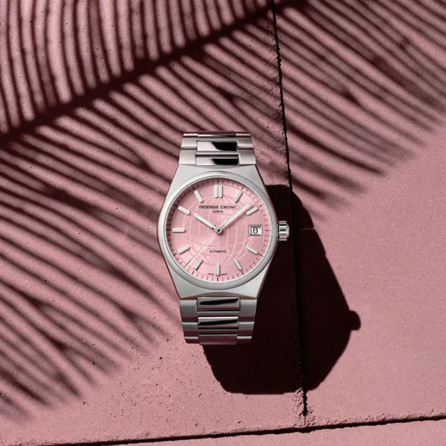 【CONSTANT 康斯登】Highlife 粉紅色 機械女錶-34mm 附贈橡膠錶帶(FC-303LP2NH6B)