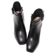 【Ann’S】防潑水材質-米蘭達經典釦帶粗低跟短靴5cm-版型偏小(黑)