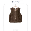 【betty’s 貝蒂思】毛毛玫瑰鈕釦口袋背心(共二色)
