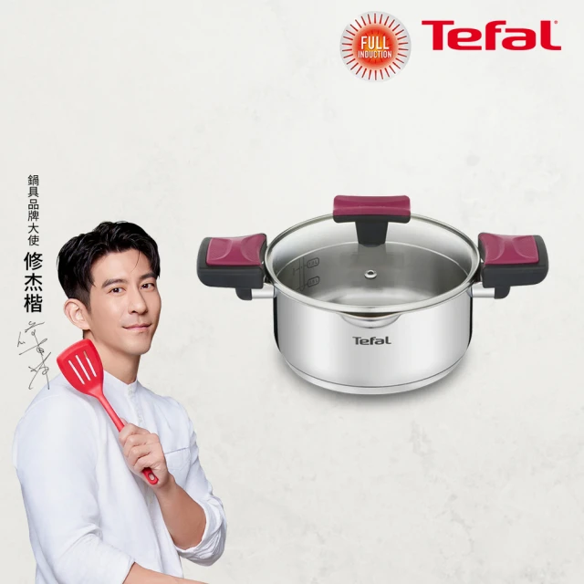 Tefal 特福 香頌不鏽鋼系列聰明瀝水20CM雙耳湯鍋(加蓋)