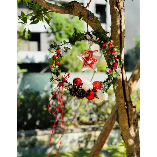 【偉盛花坊】手工聖誕花圈(生日．朋友．送禮．擺飾．佈置)