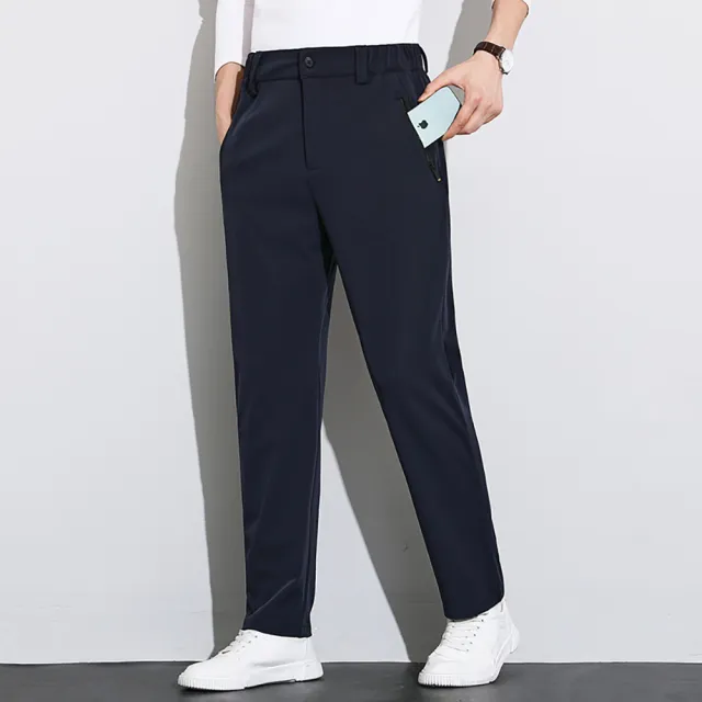 【Billgo】*現貨*XL-8XL 彈力休閒褲商務西裝褲-2款3色 速乾鬆緊拉鍊口袋(130kg大碼、四季可穿、機能)
