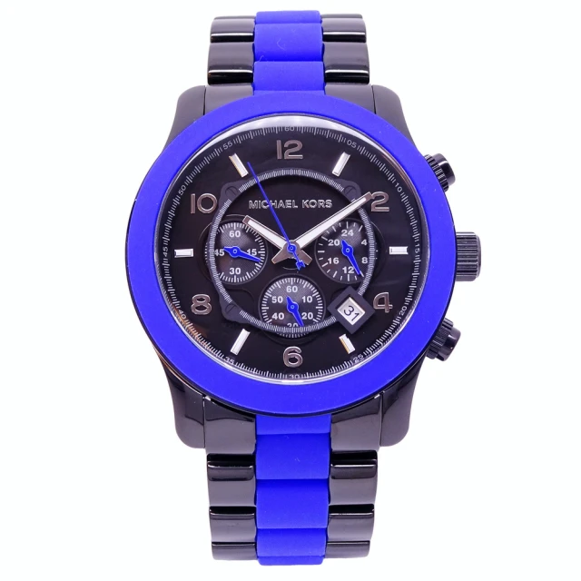 FOSSIL 公司貨 情定時光皮革情人對錶/藍x藍(FS48