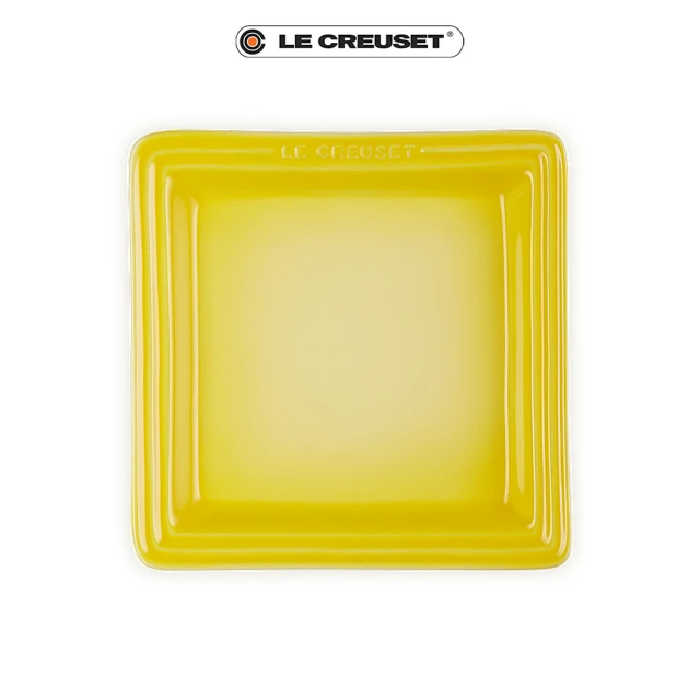 【Le Creuset】瓷器正方盤 21cm(閃亮黃)