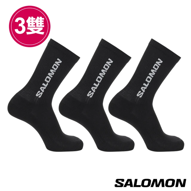 salomon EVERYDAY 中長襪 黑/黑/黑(3入組