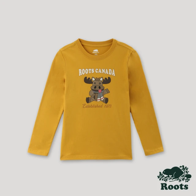 RootsRoots Roots 大童-經典傳承系列 可愛圖案長袖上衣(蜂蜜金黃)