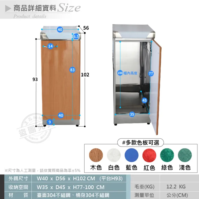 【Abis】客製商品-豪華升級款不鏽鋼20KG用瓦斯桶台/流理台/工作台/收納廚具-多款門板可選(桶身304)