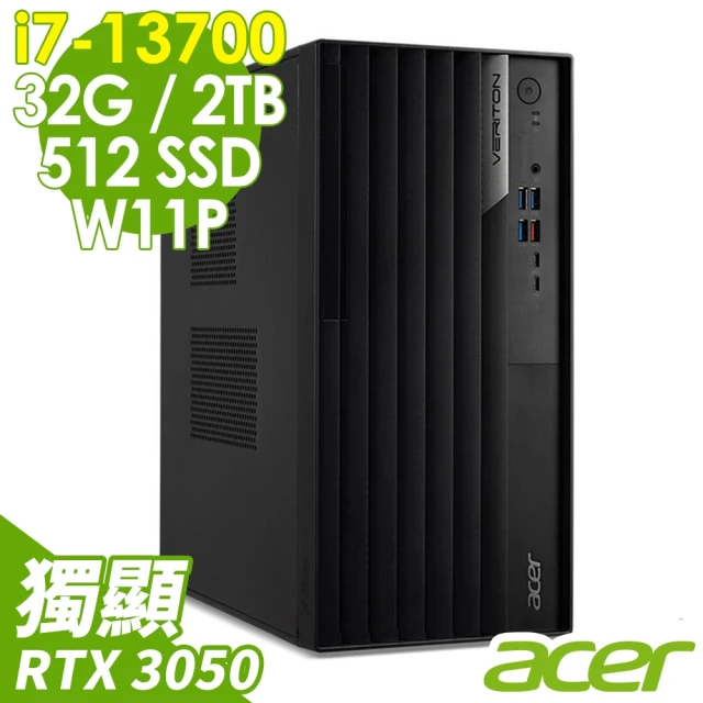 Acer 宏碁 i7 RTX3050 十六核商用電腦(VM8715G/i7-13700/32G/2TB HDD+512G SSD/RTX3050-8G/W11P)