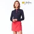 【Jack Nicklaus 金熊】GOLF女款進口緹花吸濕排汗高爾夫球衫/POLO衫(深藍色)