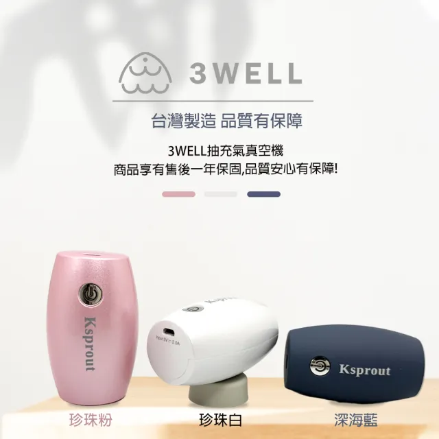 【3WELL】2in1充抽氣真空機含4入真空防潮收納袋(使用大型防潮袋 裝得下都可潮防霉)