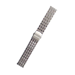 【Laco 朗坤】402022 七節不銹鋼錶帶附拉絲摺疊釦 20mm(不鏽鋼錶帶)