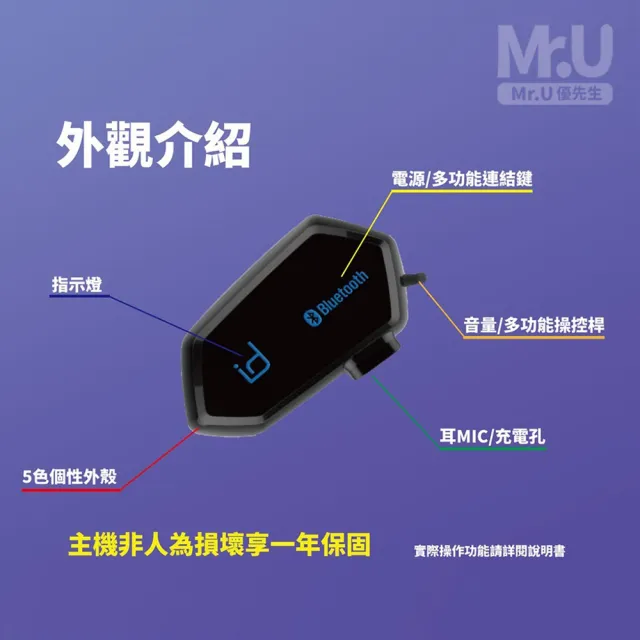 【Mr.U 優先生】MOTO A2S 機車安全帽 藍牙耳機 藍芽5.2(安全帽耳機 機車藍牙耳機)