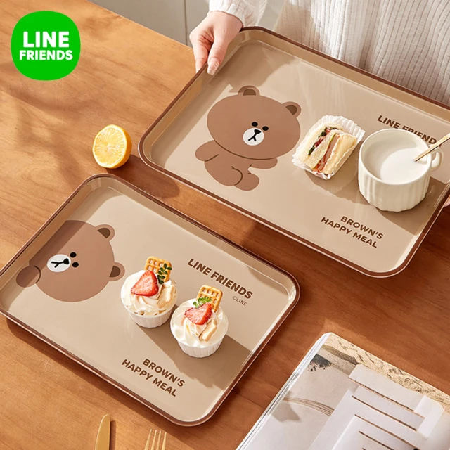 【LINE FRIENDS】熊大餐盤隔熱托盤3件組