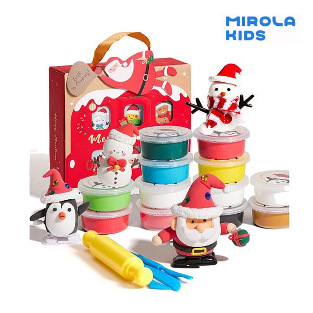 Mirola Kids 原創美玩 悠遊陶趣/無毒黏土創意DIY套組-聖誕歡樂走路版