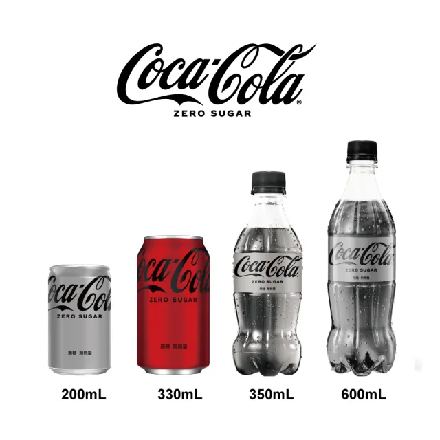 【Coca-Cola 可口可樂ZERO SUGAR】無糖零卡易開罐330mlx24入/箱