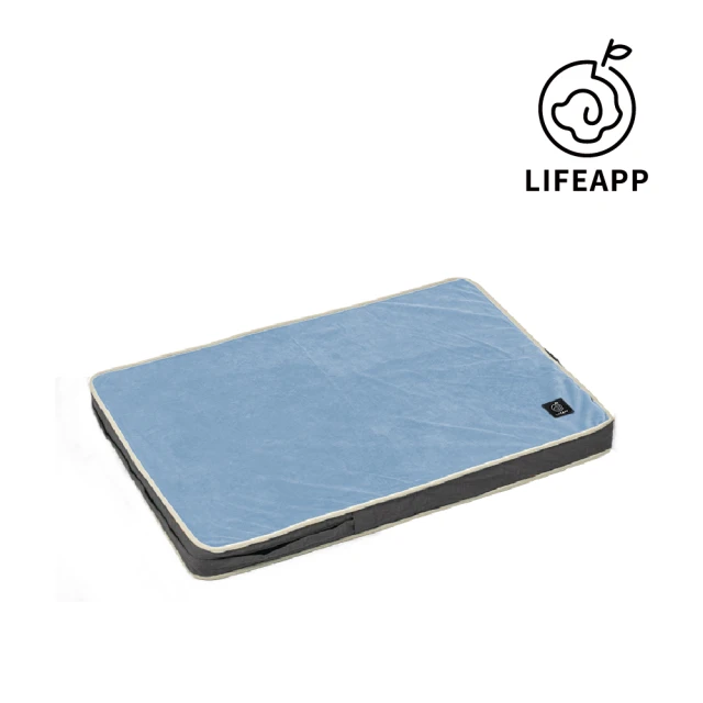 LIFEAPP 徠芙寶 經典絨布睡墊XS+格子布套XS(寵物緩壓睡墊、小型犬適用)