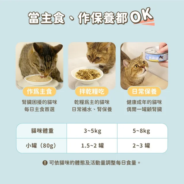 【汪喵星球】貓咪低磷低蛋白主食罐80g*24入(貓主食罐 全齡貓)