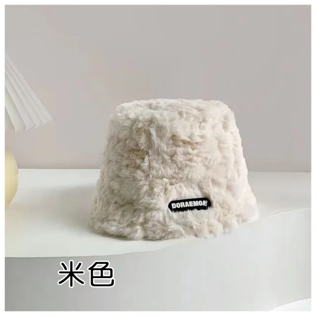 【HaNA 梨花】韓國冬日將至潮流搭配．純粹毛絨系羊羔毛漁夫帽