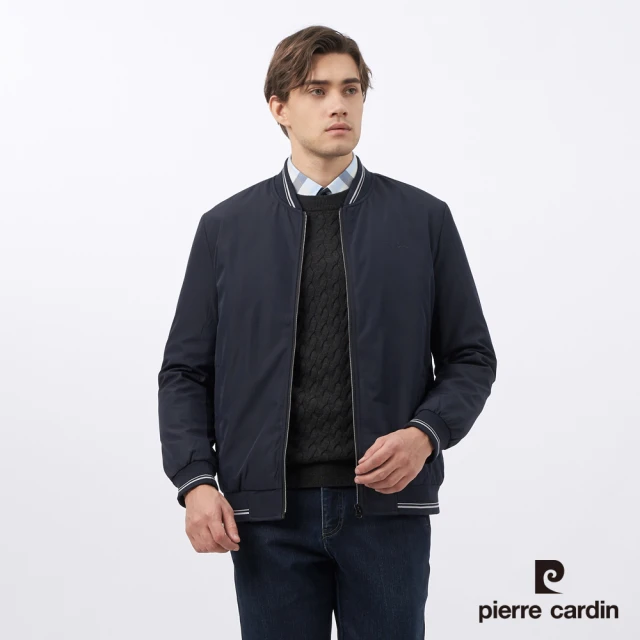 pierre cardin 皮爾卡登 男款 都會休閒棒球領鋪棉外套-深藍色(5235763-38)