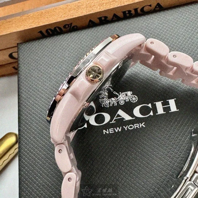 【COACH】COACH蔻馳女錶型號CH00161(粉紅錶面粉紅錶殼粉紅陶瓷錶帶款)