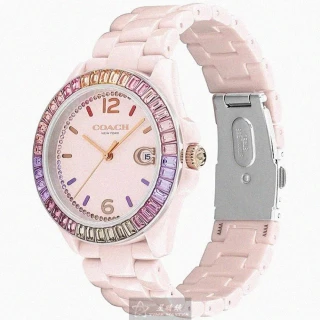 【COACH】COACH手錶型號CH00161(粉紅錶面粉紅錶殼粉紅陶瓷錶帶款)