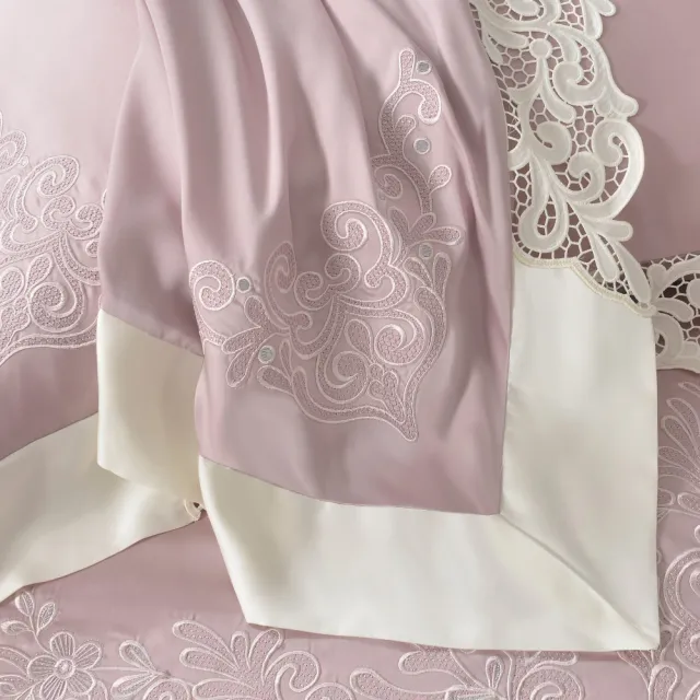 【織眠家族】100%天絲刺繡四件式兩用被床包組 皇室風華(雙人)