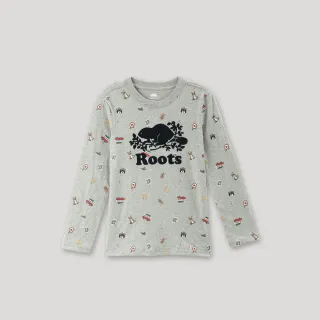 【Roots】Roots 大童-經典傳承系列 印花長袖上衣(灰色)