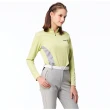 【Lynx Golf】女款合身版吸溼排汗緹花布料剪接造型長袖立領POLO衫/高爾夫球衫(三色)