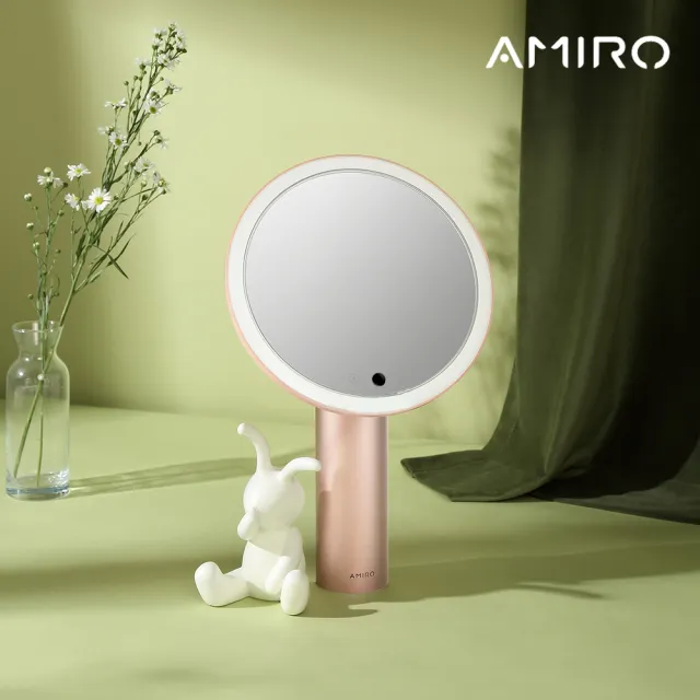 【AMIRO】Oath自動感光LED化妝鏡-綺夢花園禮盒-薄霧粉(美妝鏡/彩妝鏡)