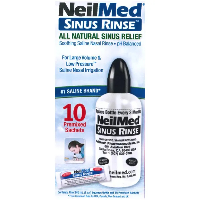 【NeilMed 耐有美】塞那靈洗鼻器 小組合(附10包鹽)
