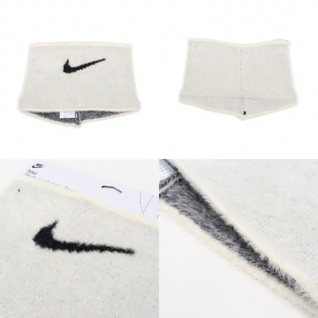 【NIKE 耐吉】圍脖 Plush Knit Infinity Scarf 男女款 白 黑 毛絨絨 針織 頸套 保暖(N100886911-0OS)