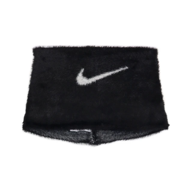 NIKE 耐吉 圍脖 Plush Knit Infinity Scarf 男女款 黑 白 毛絨絨 針織 頸套 保暖(N100886901-0OS)