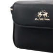 【LA MARTINA】義大利原裝進口 頂級金標素面皮革肩背包 LMBA01124T(黑色)